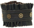 Brown Steampunk Faux Leather and Gear Studded Bracelet by HalloweenStore.com