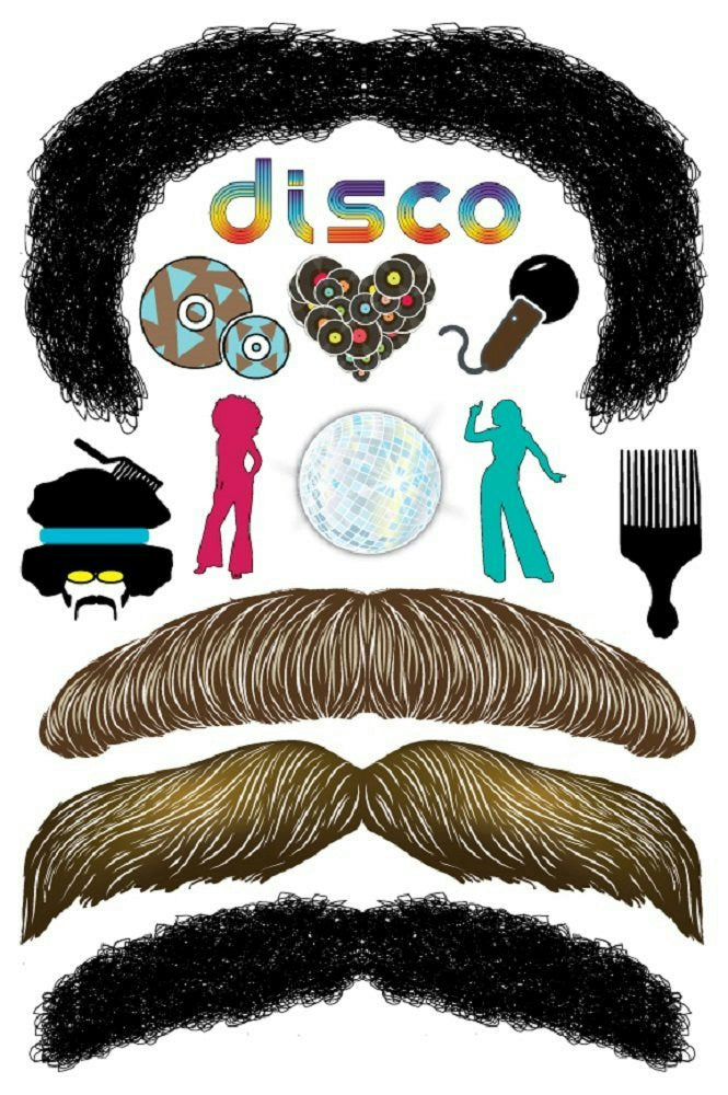 StacheTATS The Signature The Disco Mustache Temporary Facial Tattoos Assortment by HalloweenStore.com
