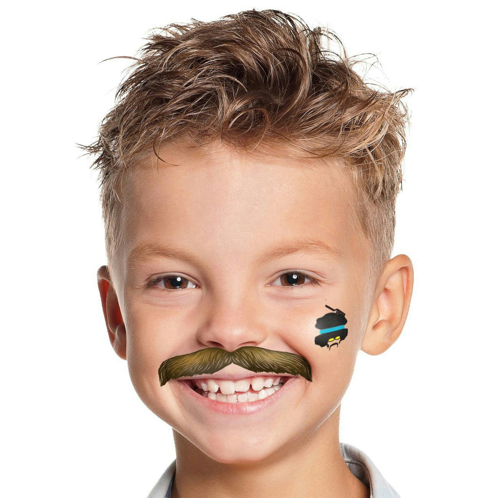 StacheTATS The Signature The Disco Mustache Temporary Facial Tattoos Assortment by HalloweenStore.com