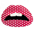 Pink Print with Stars Lips Temporary Tattoo Sticker by HalloweenStore.com