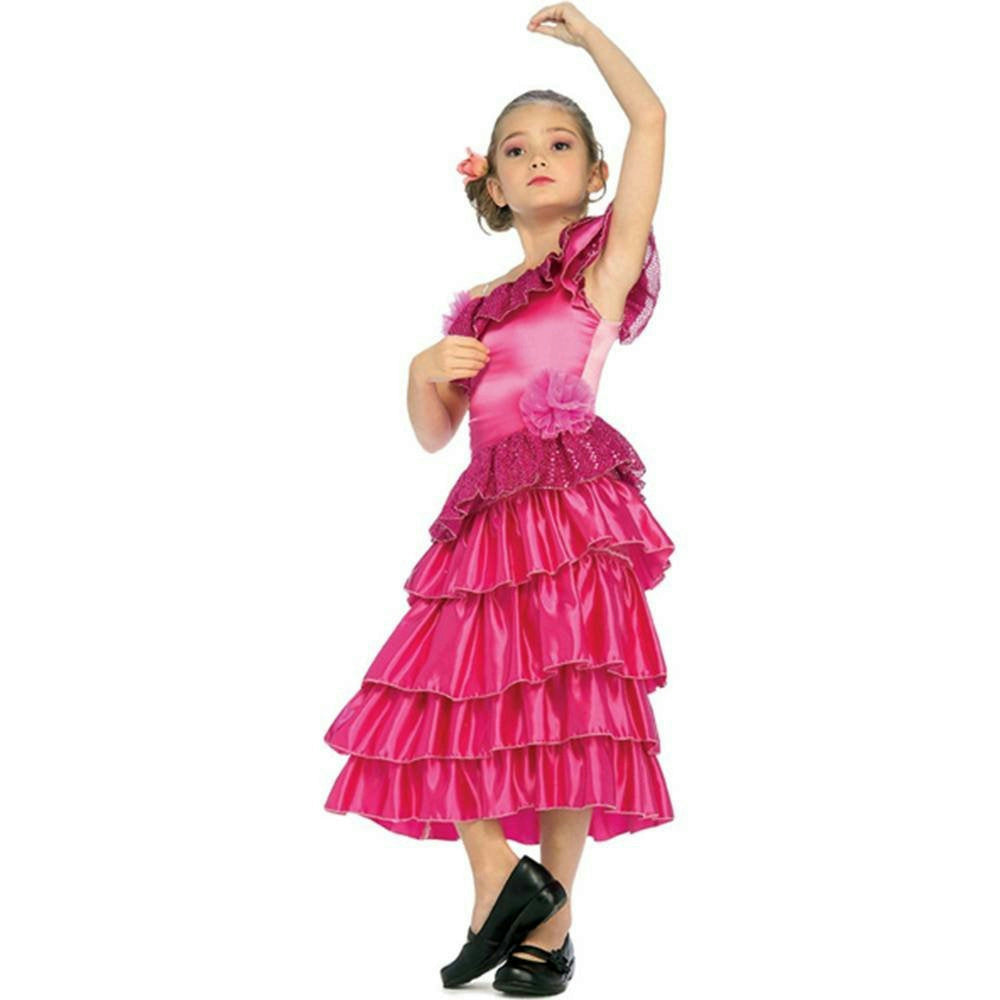 Girls' Pink Spanish Princess Dancer Costume Child Medium 8-10 by HalloweenStore.com