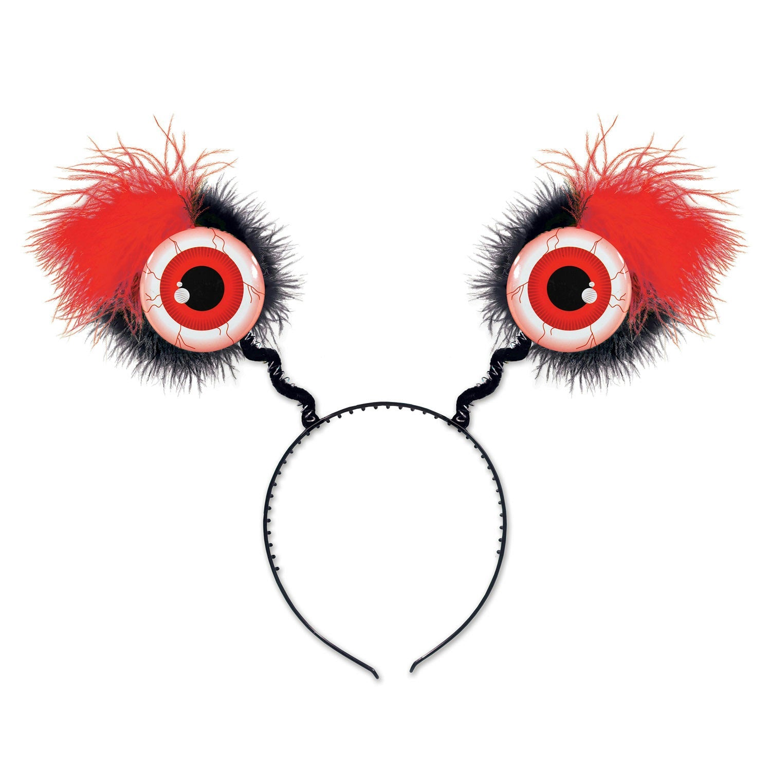 Furry Red Eyeball Boppers Headband by HalloweenStore.com