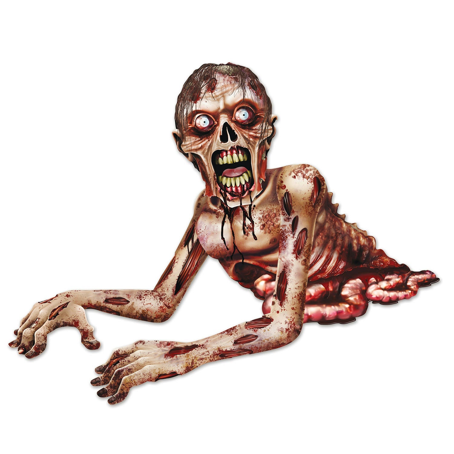 Jointed Zombie Crawler Halloween Party Wall Decoration by HalloweenStore.com