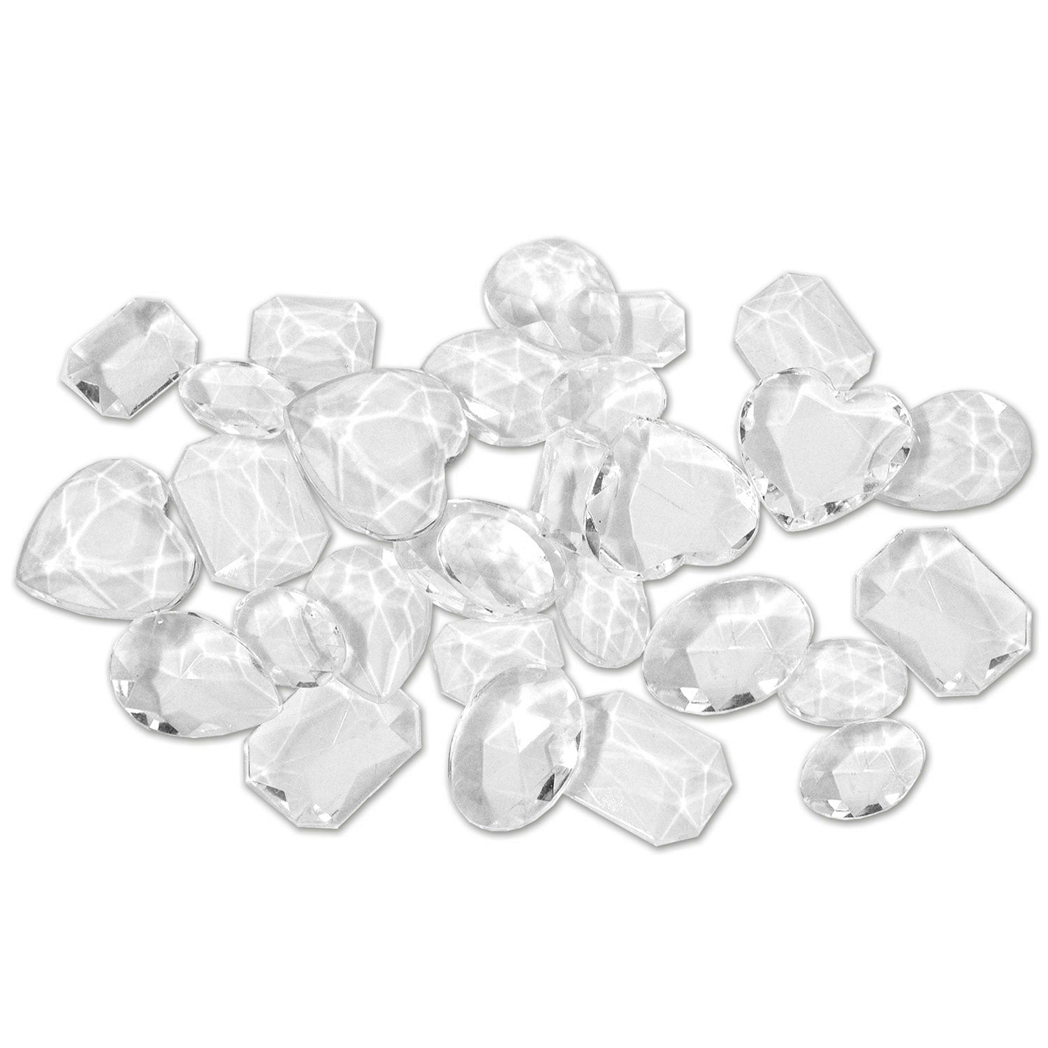 Pack of Clear Plastic Fake Diamonds Gems by HalloweenStore.com