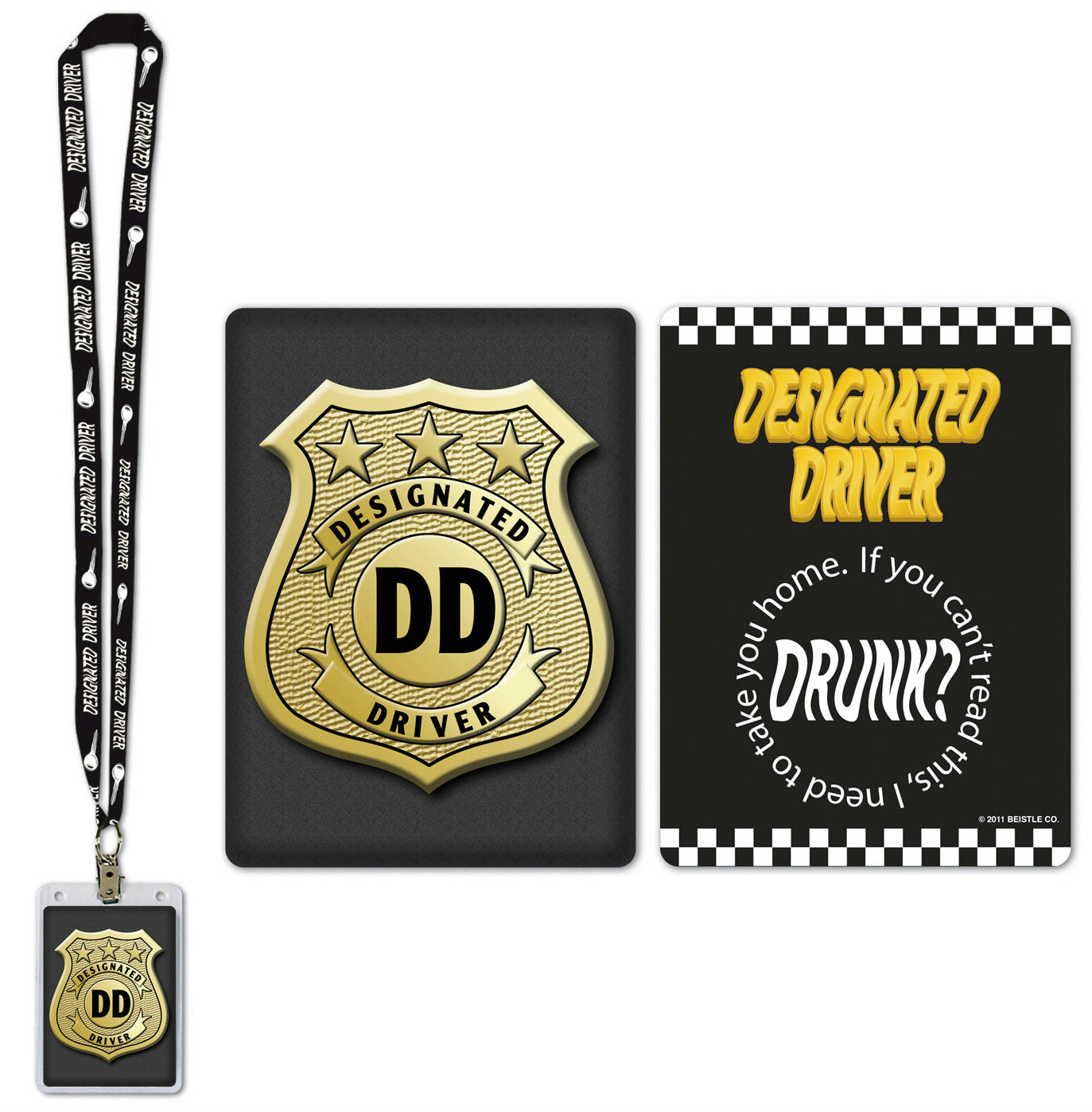 Designated Driver Party Pass Lanyard with Card and Card Holder Costume Accessory by HalloweenStore.com