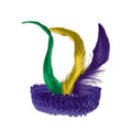 Sequined Flapper Headband with Feathers Mardi Gras Costume Accessory by HalloweenStore.com