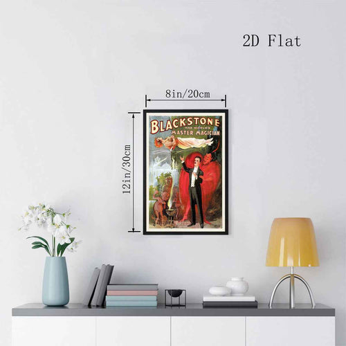 1pc Magic Levitation Illusion Wall Art - Blackstone Floating Poster, Square Canvas Print Suitable for Living Room, Bedroom, Hallway - Illusion Magic Decor, & Stick Installation, 2D Flat