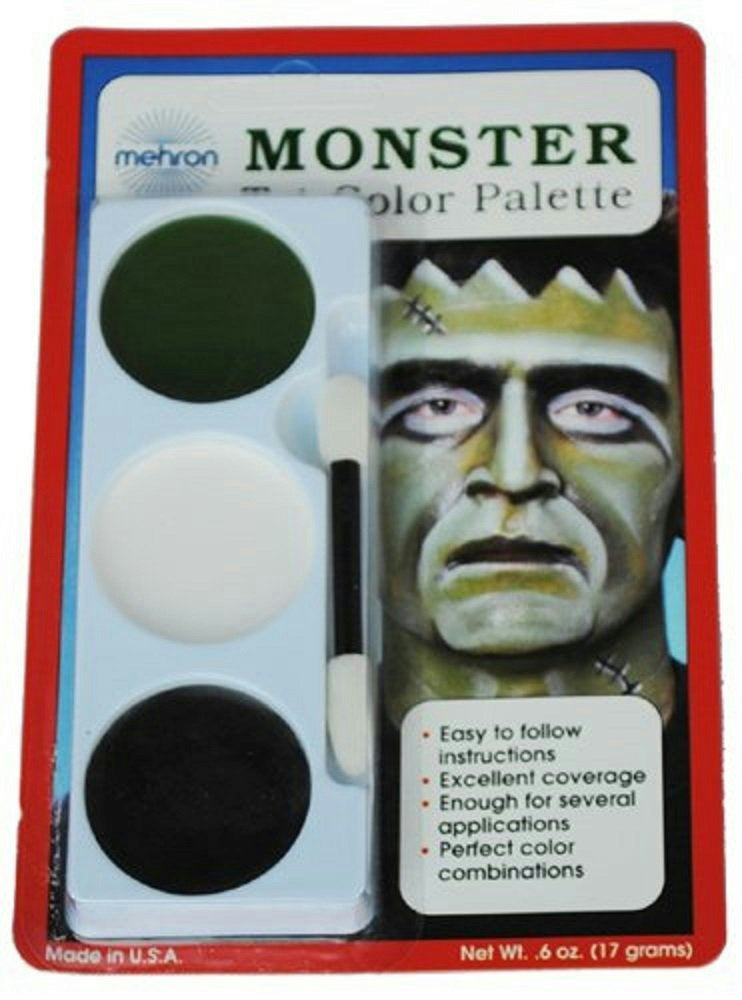 Mehron Tri-Color Palette Monster Professional Makeup Kit by HalloweenStore.com
