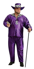 Men's Purple Plus Size Big Daddy Pimp Full Figure Adult Costume by HalloweenStore.com