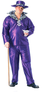 Men's Purple Plus Size Big Daddy Pimp Full Figure Adult Costume by HalloweenStore.com