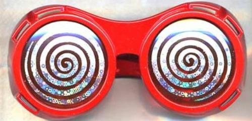 Red X-Ray Hypnotizing Sunglasses with Swirl Lens by HalloweenStore.com