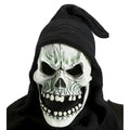 White Shrouded Open Mouth Skull Mask with Hood by HalloweenStore.com