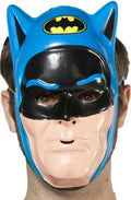 DC Comics Blue Batman PVC Half Vintage 80's Ben Cooper Plastic Face Mask by HalloweenStore.com