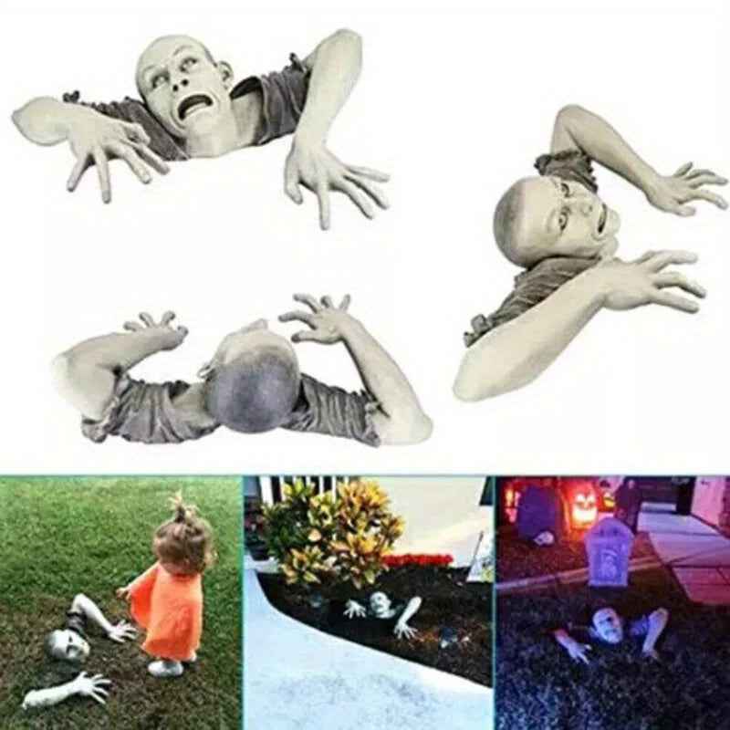 Realistic Crawling Zombie Horror Props with Moving Arms & Legs - Heavy Duty Resin Zombie Statues for Outdoor/Indoor Halloween Decorations, Self-Propelled Motion with Gravity-Activated Movement, No Batteries/Electricity, Easy Setup for Yard