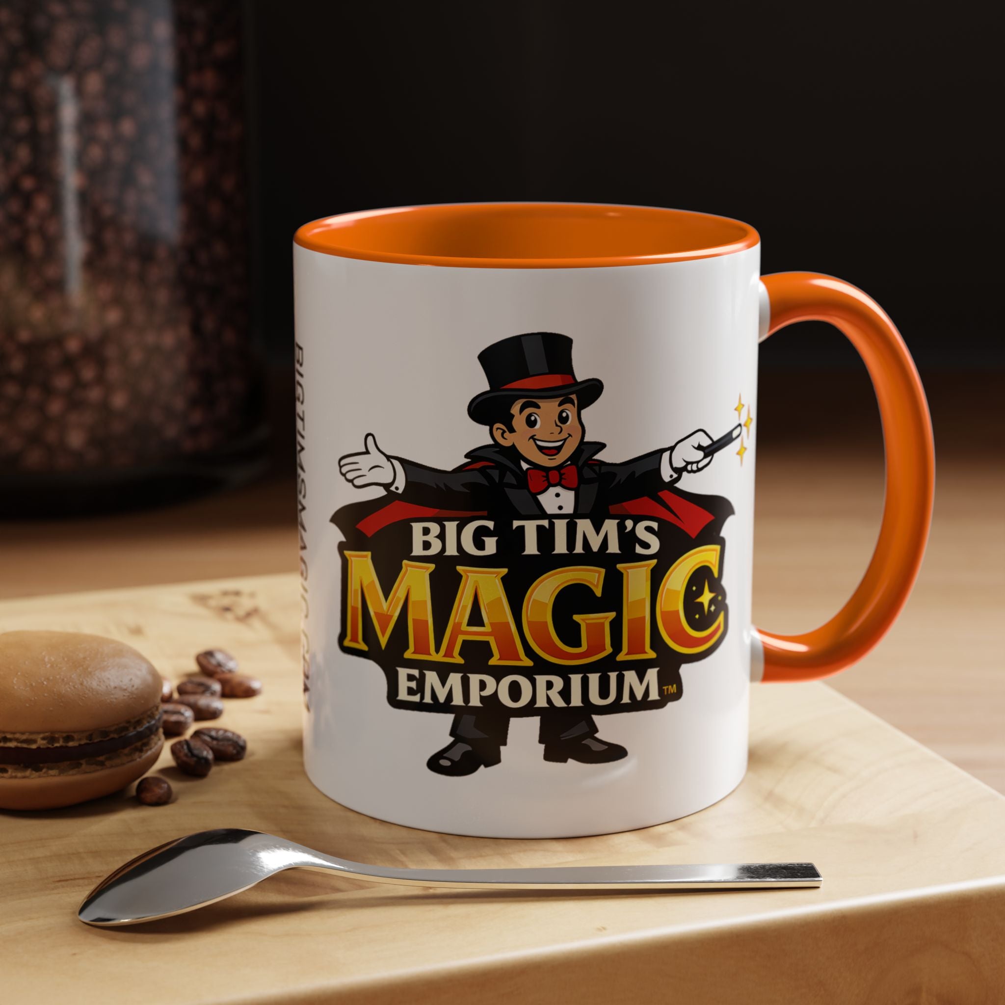Magic Logo Coffee Mug — "Big Tim's Magic Emporium" Accent Mug (11/15oz) by Printify