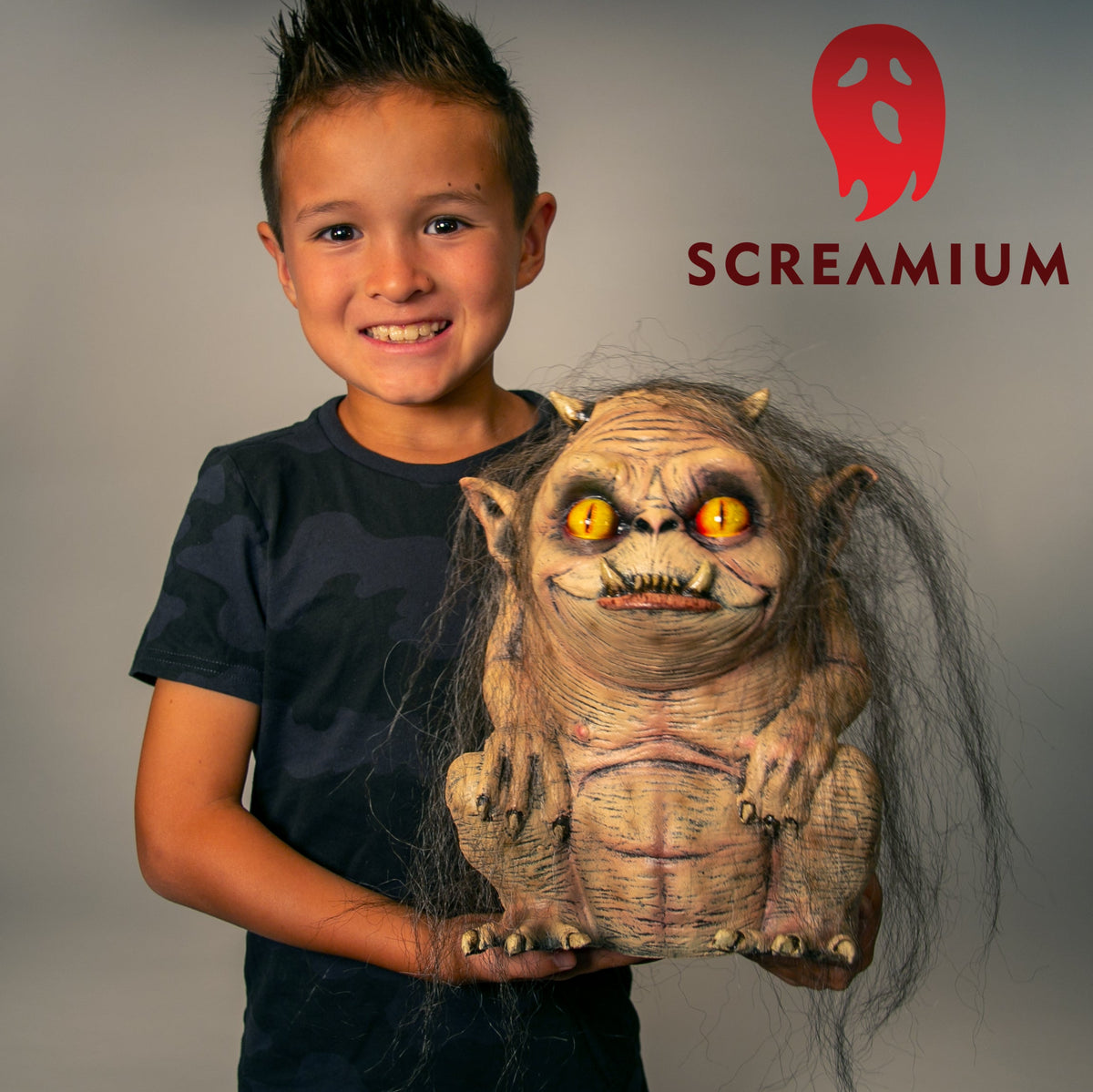 Troglyns RAGAR Prop Scary Gremlin Monster with Stringy Hair Halloween Decoration
