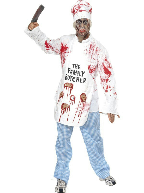 Men's Deadly Chef Family Bloody Butcher Adult Costume by HalloweenStore.com