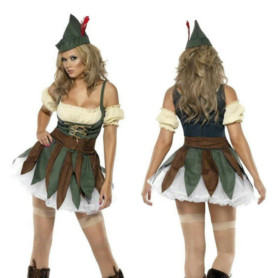 Smiffys Women's Fever Sexy Outlaw Adult Ladies Robin Hood Costume Size XS 2-4 by HalloweenStore.com