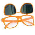80's Orange Mirror Lens Flip Up to Clear Lens Blues Brother Glasses Eyewear by HalloweenStore.com