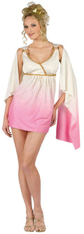 Sexy Venus Pink Cream Ombre Short Greek Goddess Adult Costume Dress Size S/M 2-8 by HalloweenStore.com