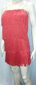 Women's Red 1920's Deluxe Flapper 4 Tiered Fringe Costume Dress Beaded Straps by HalloweenStore.com