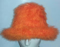 Orange Marabou Feather Foam Costume Top Hat by HalloweenStore.com
