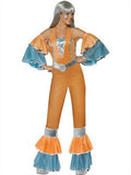 Smiffy's Women's 70's Frilly Fantastic Female Adult Costume Jumpsuit Small 6-8 by HalloweenStore.com