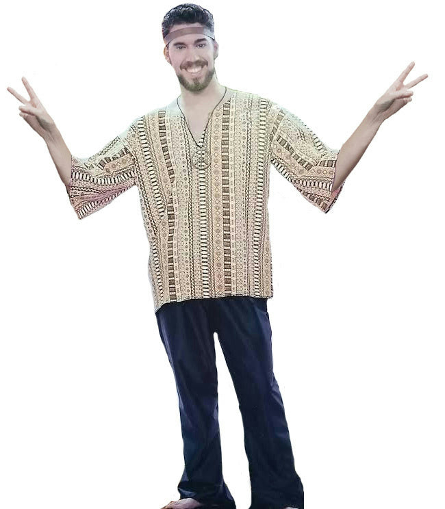 RG Costumes 60's Groovy Man Dashiki and Jean Bell Bottoms Costume Standard Size by HalloweenStore.com