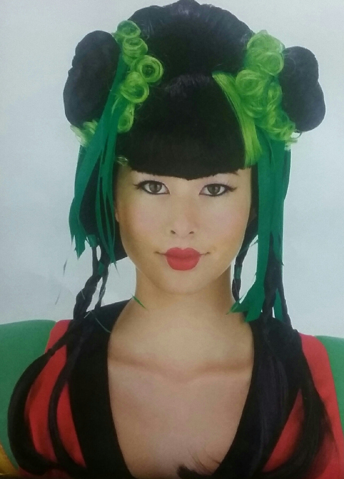 Black and Green Couture Geisha Wig by HalloweenStore.com