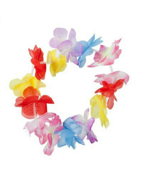 Multi-Colored Hawaiian Flower Stretchy Lei Costume Accessory Headband by HalloweenStore.com