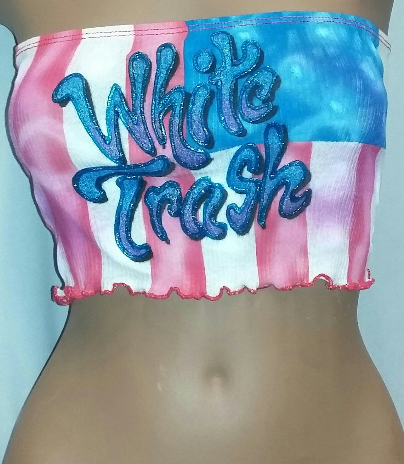 Forplay White Trash Flag Airbrush Tube Top Costume Accessory One Size by HalloweenStore.com