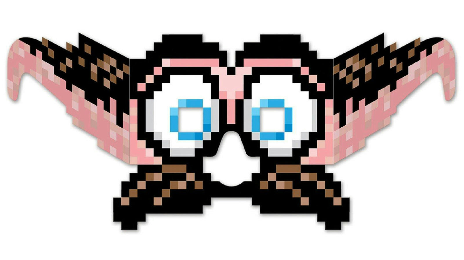 8-Bit Moustache & Eyes Paper Eyeglasses by HalloweenStore.com
