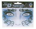 Glitter Rhinestone Spiderweb Face Design Art Self Adhesive Stickers Decor Makeup by HalloweenStore.com