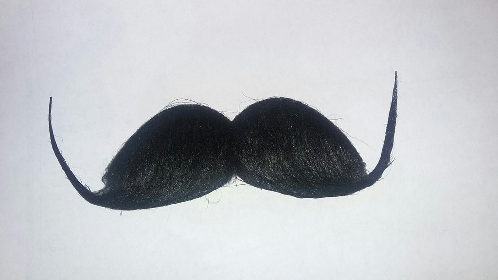 Black Handlebar Barber Schnappy English Gentleman Moustache Costume Accessory by HalloweenStore.com