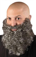 Fun World Gray Big & Curly Bushy Mustache and Beard Facial Hair Set by HalloweenStore.com