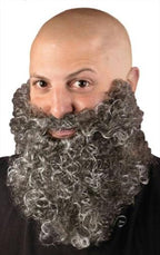 Fun World Gray Big & Curly Bushy Mustache and Beard Facial Hair Set by HalloweenStore.com