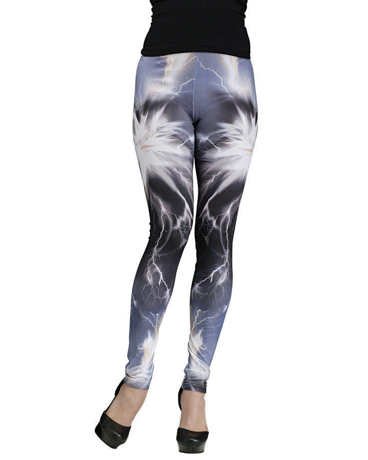 Fun World Lightning Storm Galaxy Print Stretch Comfy Leggings by HalloweenStore.com