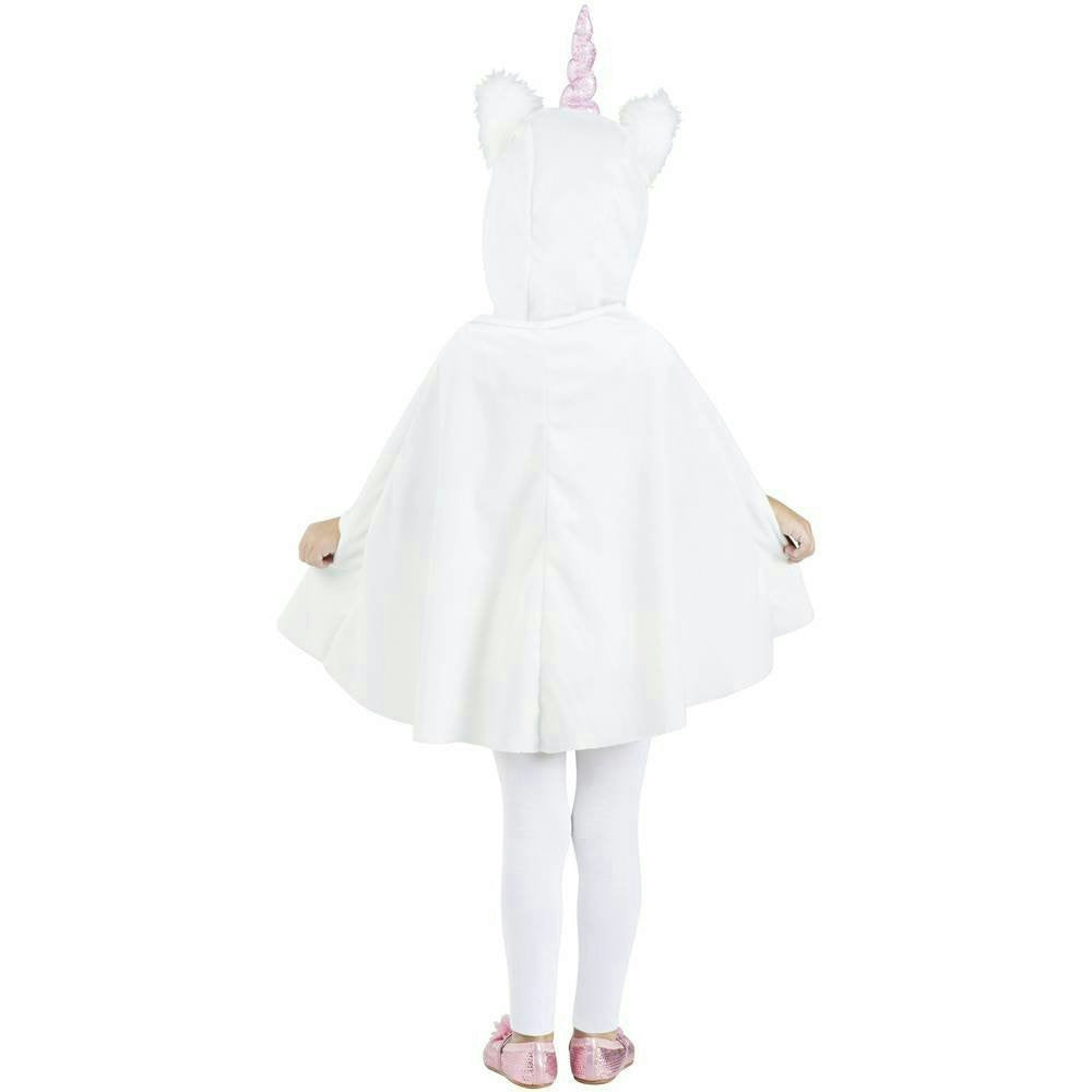 Fun World Girl's Pink and White Li'l Unicorn Cape Toddler Costume Fits up to 3T by HalloweenStore.com