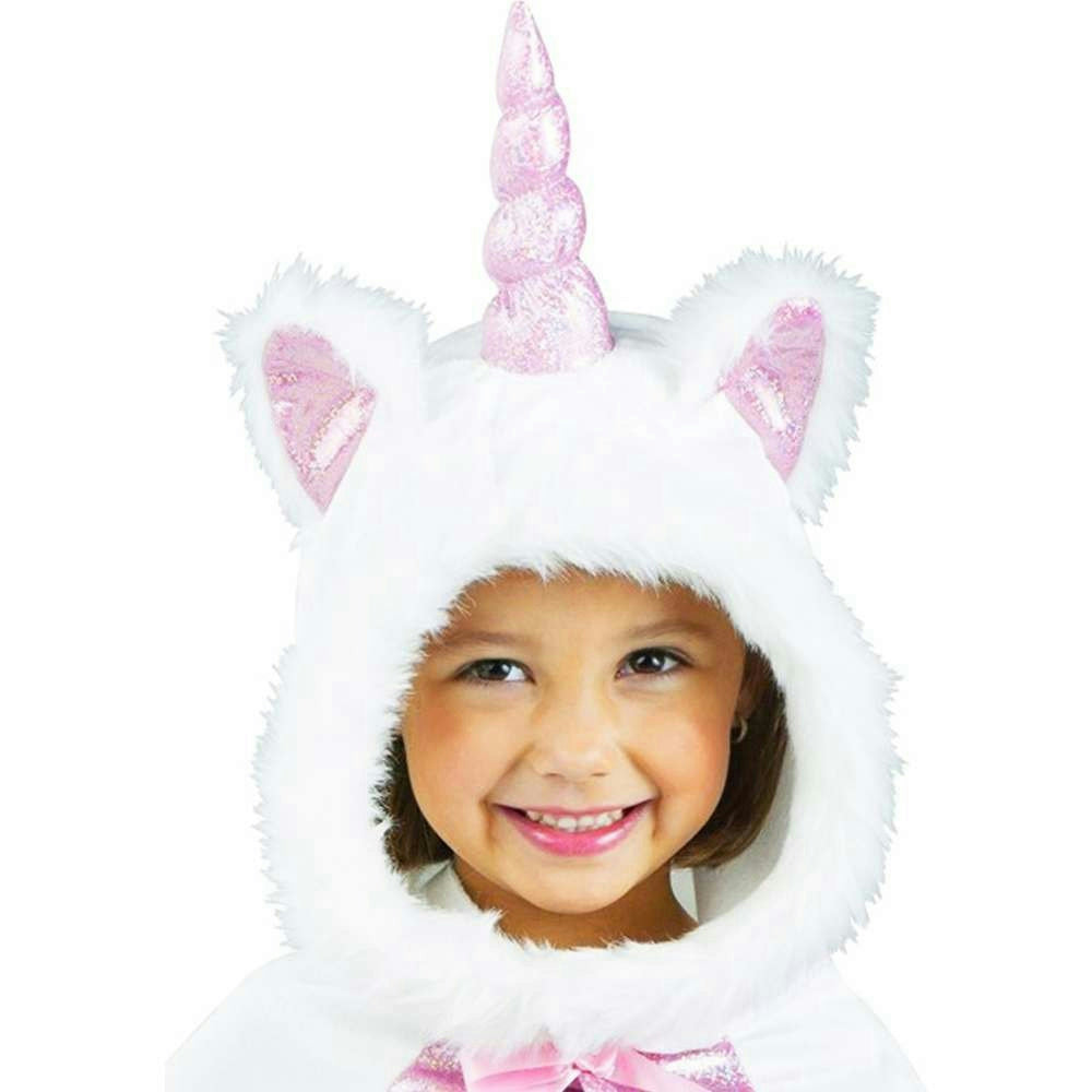 Fun World Girl's Pink and White Li'l Unicorn Cape Toddler Costume Fits up to 3T by HalloweenStore.com