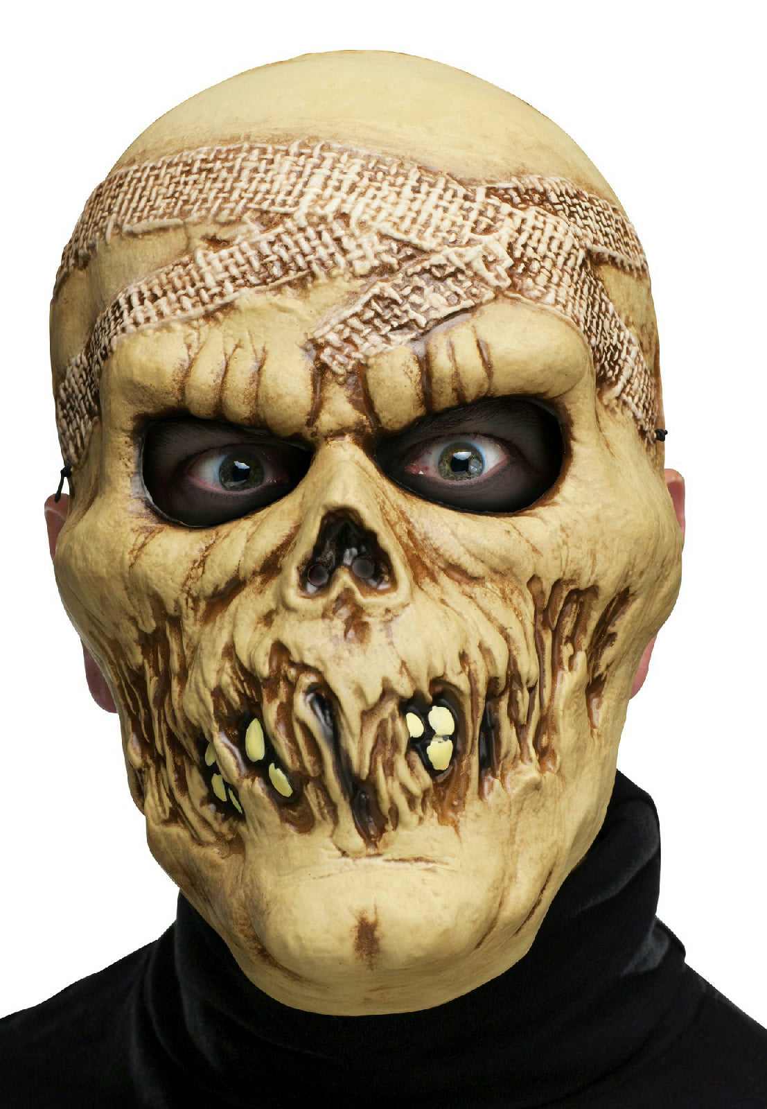 Fun World Adult Skull Skeleton Mummy Plastic Character Costume Mask by HalloweenStore.com