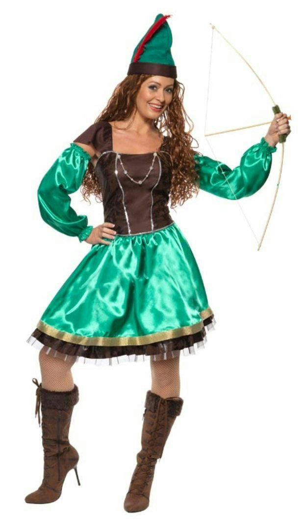 Smiffy's Women's Robyn Robin Hood Adult Ladies Costume Dress and Hat Small 6-8 by HalloweenStore.com