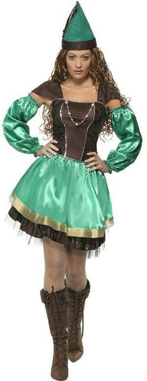 Smiffy's Womens Robyn Robin Hood Adult Ladies Costume Dress and Hat Medium 10-12 by HalloweenStore.com