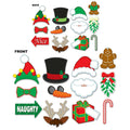 Christmas Party Photo Photobooth Fun Signs Cut Outs 2 Sided With 4 Wooden Dowels by HalloweenStore.com