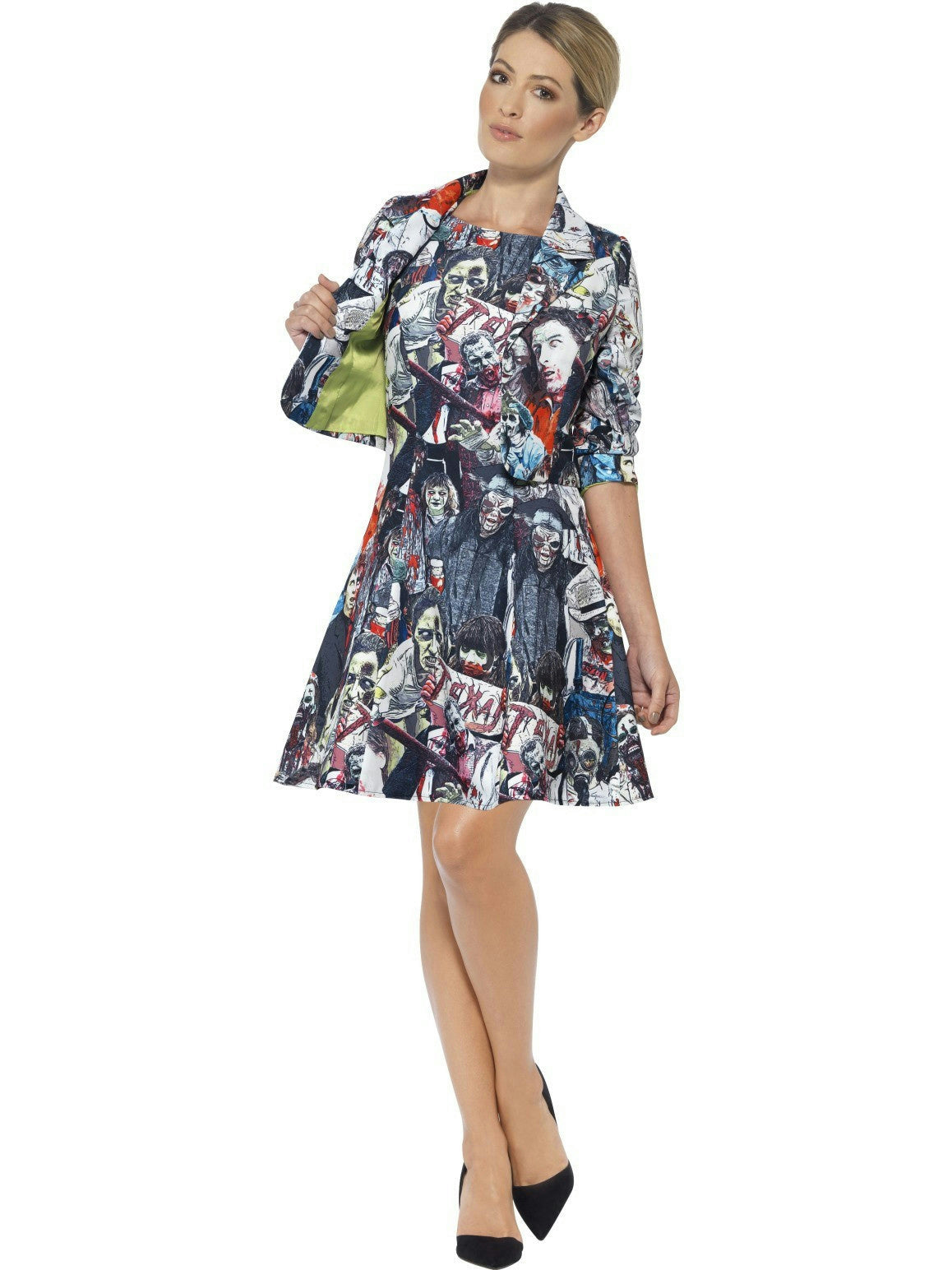 Smiffy's Zombie Print Women's Suit Dress and Jacket Adult Costume Small 6-8 by HalloweenStore.com