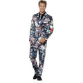 Smiffy's Men's Zombie Print Suit Jacket Trousers and Tie Adult Costume Medium by HalloweenStore.com