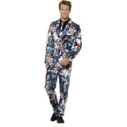 Smiffy's Men's Zombie Print Suit Jacket Trousers and Tie Adult Costume Medium by HalloweenStore.com