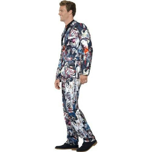 Smiffy's Men's Zombie Print Suit Jacket Trousers and Tie Adult Costume Medium by HalloweenStore.com