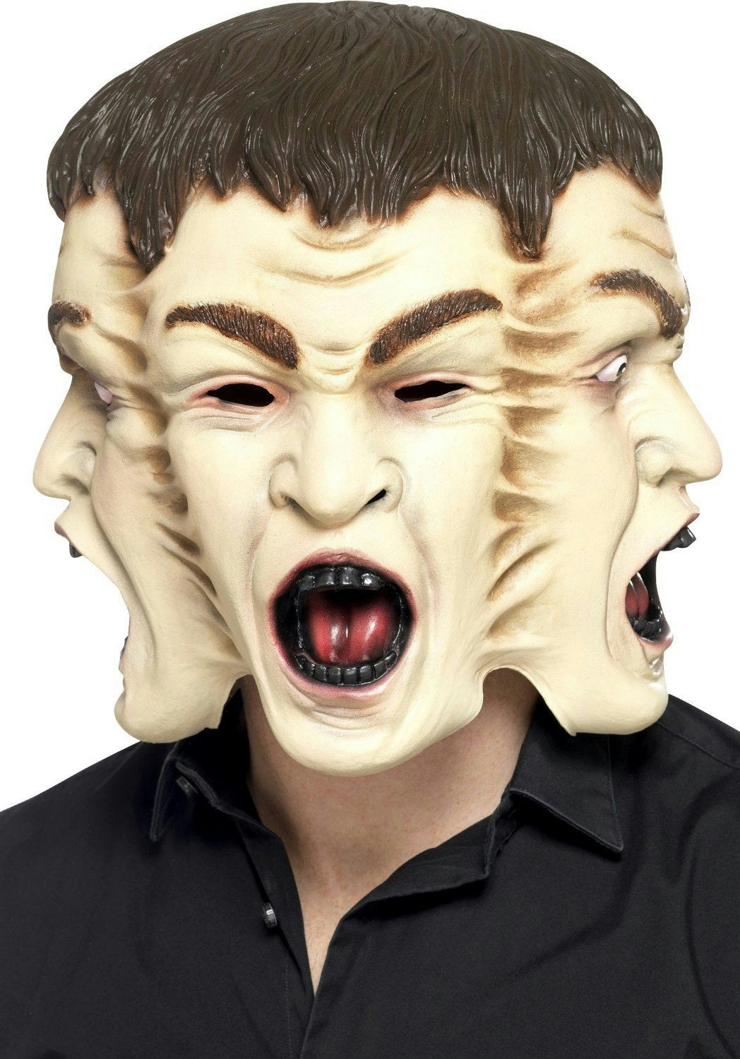 Smiffy's Overhead 3 Face Horror Adult Costume Mask by HalloweenStore.com