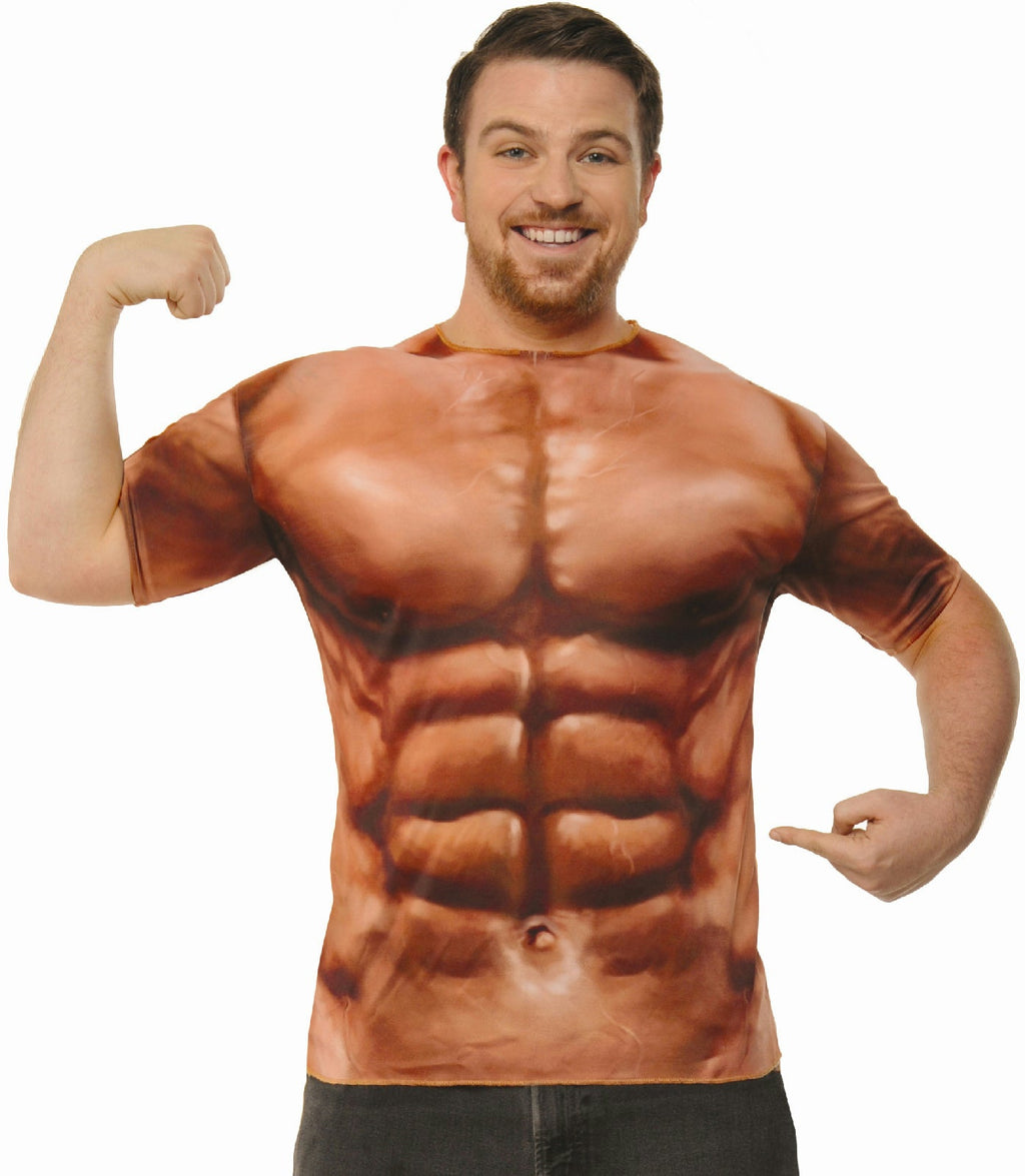 Muscle Printed T-Shirt Adult One Size Standard Up to a 42 Chest by HalloweenStore.com