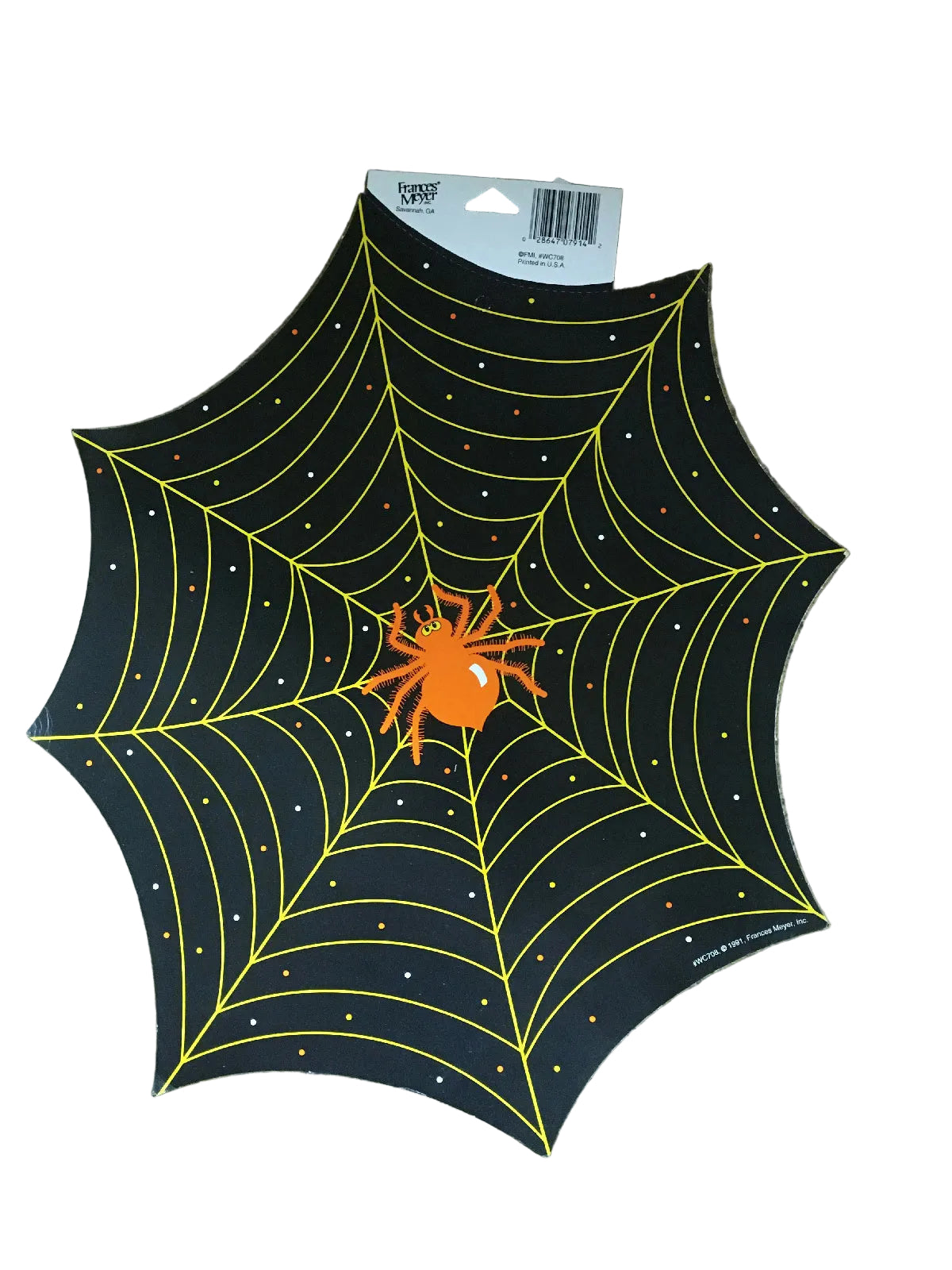 12x14" Spiderweb and Spider Halloween Cardstock Wall Window Decoration Decor by HalloweenStore.com